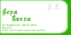 geza barta business card