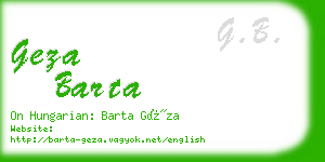 geza barta business card